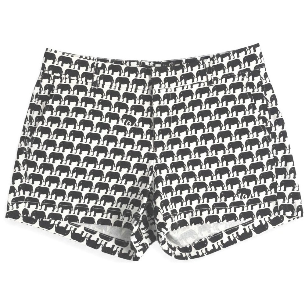 Banana Republic Milly Collection Size 0 Elephant Print Shorts Navy Blue White